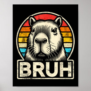 Poster Mème Graphique Funny Capybara Bruh Pour Garçons Fi