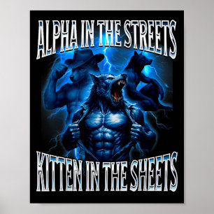 Poster Mème Loup Alpha Dans Les Rues Chat Dans Les Draps