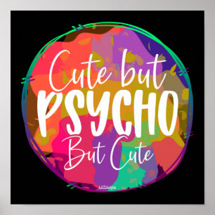 Poster MÊME MAIS PSYCHO MAIS MÊME drôle humoristique sarc