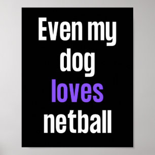 Poster Même mon chien adore le netball.