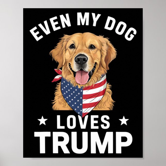 Poster Même Mon Chien Aime Trump Drapeau Usa Bandana (Devant)