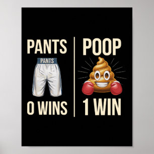 Poster Mème Poop Toilette Humour Poop Drôle Dire Pantalon