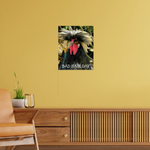 Poster Mémé poulet drôle de journée de mauvais cheveux