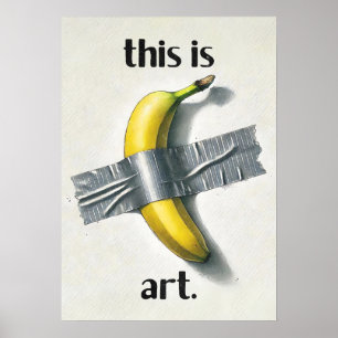 Poster Mème Ruban Adhésif Banane Drôle