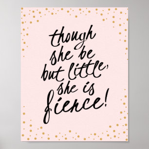 Poster Même si elle est petite, elle est rose or vif