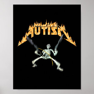 Poster Mème squelette autiste drôle hommes femmes enfants