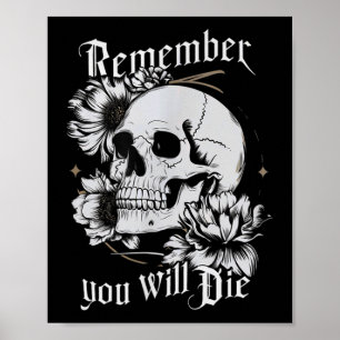 Poster Memento Mori Crâne Philosophie stoïque Hommes Femm