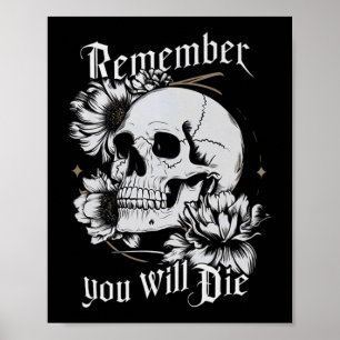 Poster Memento Mori Crâne Philosophie stoïque Hommes Femm