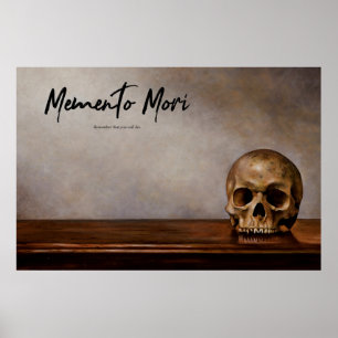 Poster Memento Mori - Crâne sur table