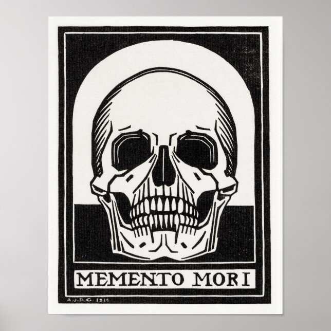 Poster Memento Mori du crâne par Julie de Graag (Devant)