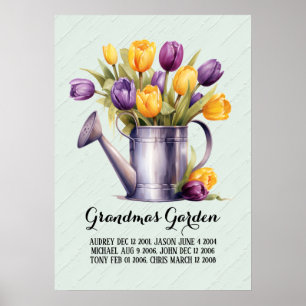 Poster Mémés jardin affectueux petits-enfants