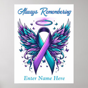 Poster Mémoire Aimante Personnalisée Perte de Suicide Sen