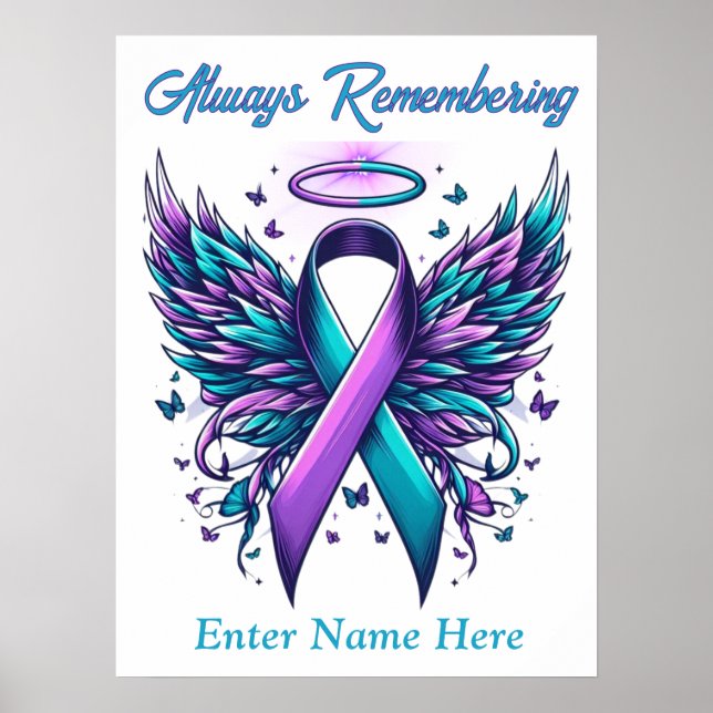 Poster Mémoire Aimante Personnalisée Perte par Suicide Se (Devant)
