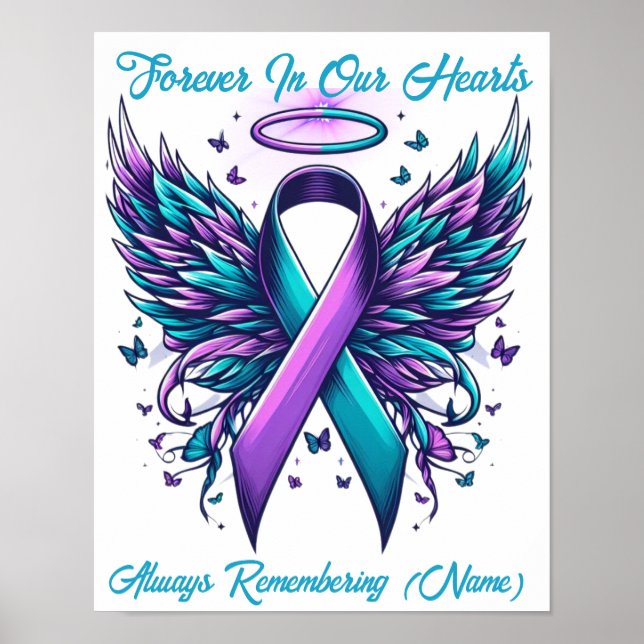 Poster Mémoire Amoureuse Personnalisée Perte par Suicide  (Devant)