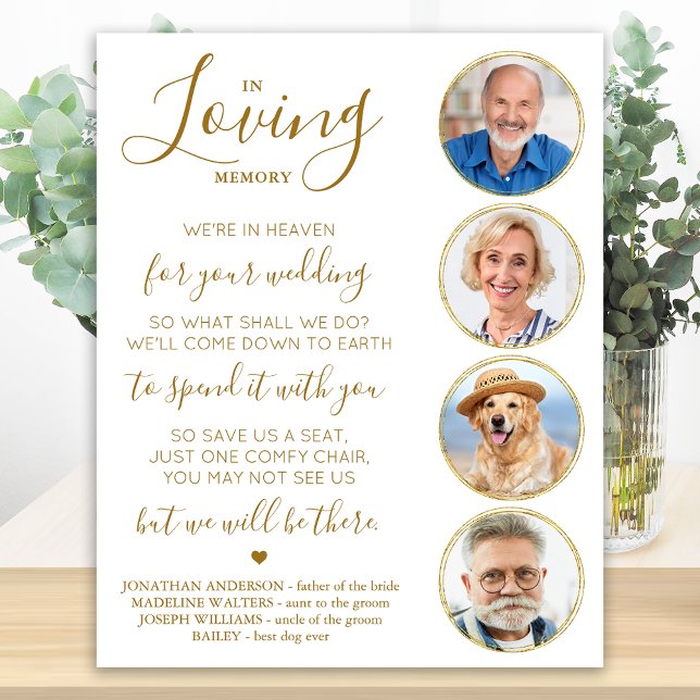 Poster Mémoire d'amour Elegant Gold Photo Mariage Memoria (Créateur téléchargé)