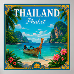 Poster 🌴 Mémoire de plage de Phuket Thaïlande lors d'un