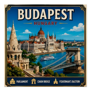 Poster 🧲 Mémoire de voyage à Budapest Hongrie pour les v
