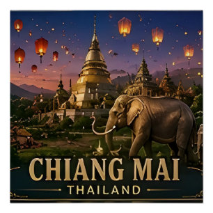 Poster 🧲 Mémoire de voyage à Chiang Mai Thaïlande pour l