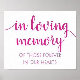 Poster Mémoire simple d'amour   Hot Pink Memorial