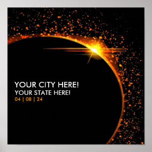 Poster Mémoire souvenir personnalisé 2024 Solar Eclipse