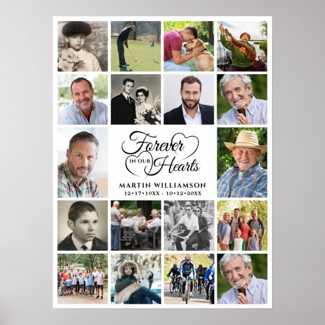 Poster Mémorial 18 Photo Collage Forever dans nos coeurs (Devant)