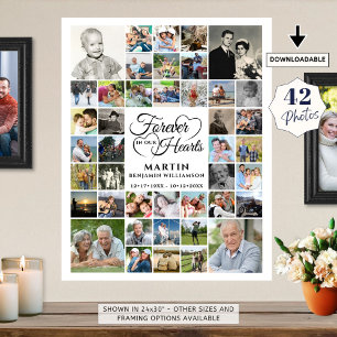 Poster Mémorial 42 Photo Collage pour toujours dans nos c