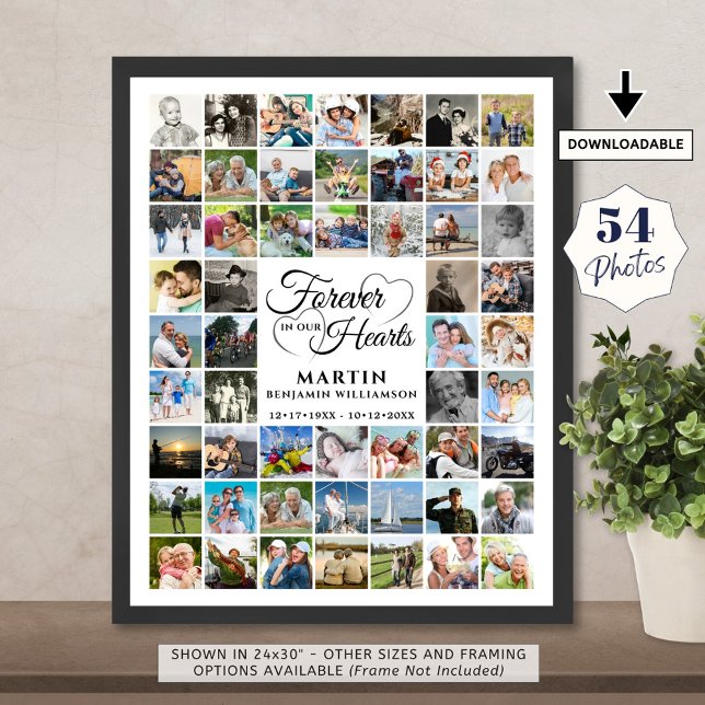 Poster Mémorial 54 - Collage photo pour toujours dans nos (Créateur téléchargé)