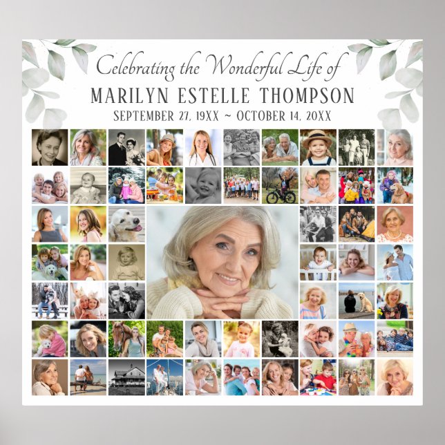 Poster Mémorial 59 Collage de photos Célébration de la vi (Devant)