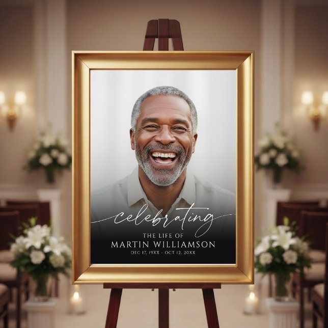 Poster Memorial Celebrating the Life of Photo Script (Créateur téléchargé)