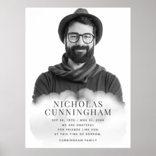 Poster Mémorial dans les nuages Moderne classique simple 