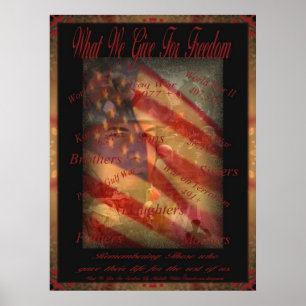 Poster Memorial Day Ce que nous donnons pour Freedom Post
