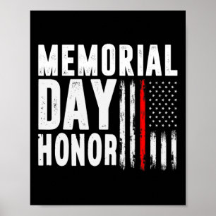 Poster Memorial Day Honore Ceux Qui Ont Servi Et Sacrifié