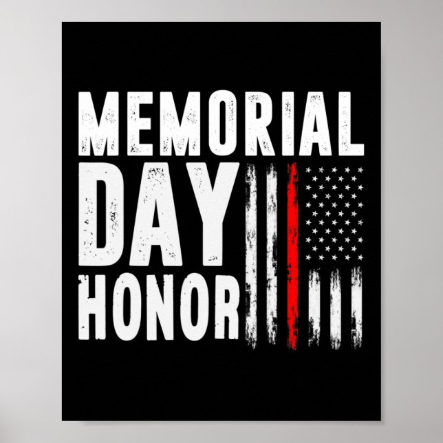 Poster Memorial Day Honore Ceux Qui Ont Servi Et Sacrifié (Devant)