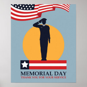Poster Memorial Day, Merci pour votre service