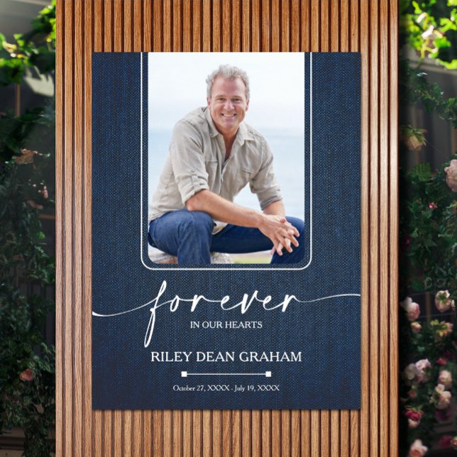 Poster Mémorial de la photo de simple funérailles (Funeral photo memorial poster, PRINTED and/or INSTANT DOWNLOAD, choose your size when ordering)