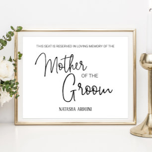 Poster Mémorial de mariage place réservée pour la mère du
