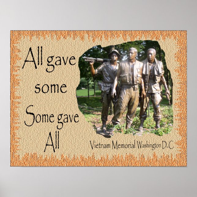 Poster Mémorial du Vietnam sur l'Arrière - plan (Devant)