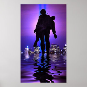 Poster Mémorial du World Trade Center en lumière