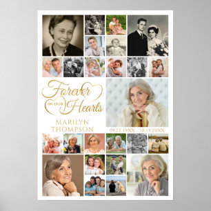 Poster Mémorial Élégant À jamais dans nos Cœurs 25 Photo