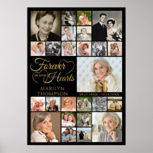Poster Mémorial Élégant À jamais dans nos Cœurs 25 Photo