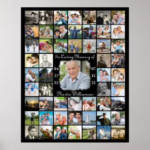 Poster Mémorial EN MÉMOIRE AFFECTUEUSE 55 Collage photo N