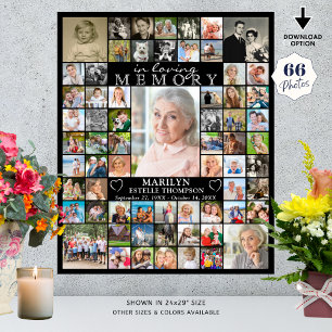 Poster Mémorial EN SOUVENIR 66 Collage de photos Noir