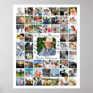 Poster Mémorial EN SOUVENIR ÉTERNEL 55 Collage de photos 