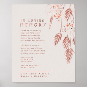 Poster Mémorial mariage de automne des baies d'herbe