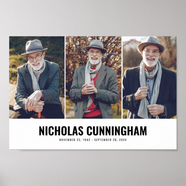 Poster Mémorial Moderne Trois Photos (Devant)