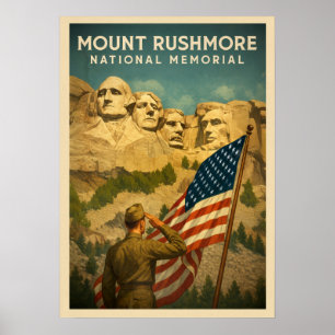 Poster Mémorial national du Mont Rushmore V01