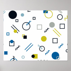 Poster Memphis, cool, tendance, art géométrique moderne