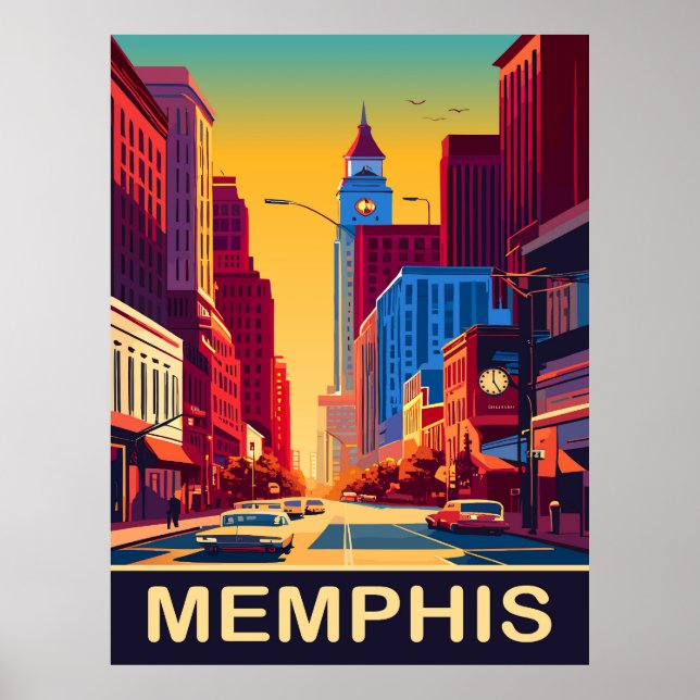 Poster Memphis, Rues de la ville, Voyage (Devant)