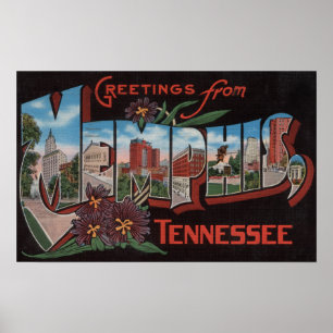 Poster Memphis, Tennessee - Scènes de grandes lettres 3
