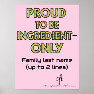 Poster Ménage Petit avec Ingrédients Uniquement